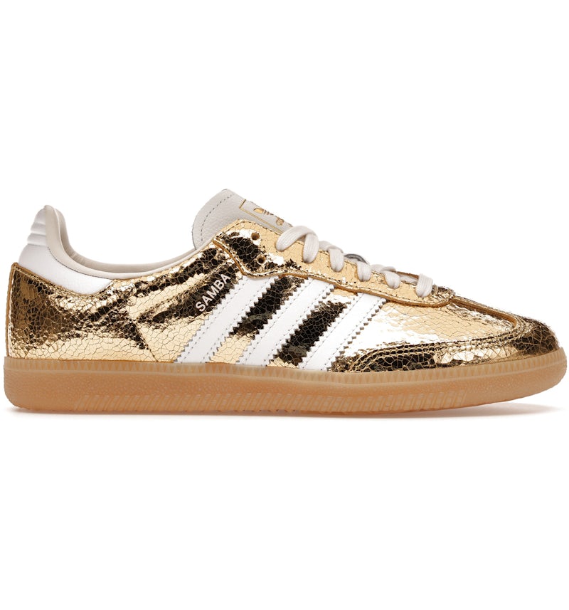 adidas Samba OG Gold Metallic Cracked Leather (Women's)