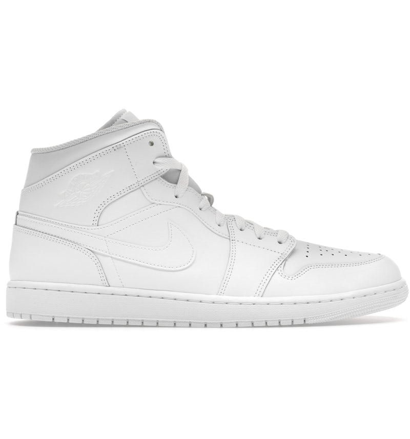 Jordan 1 Mid Triple White