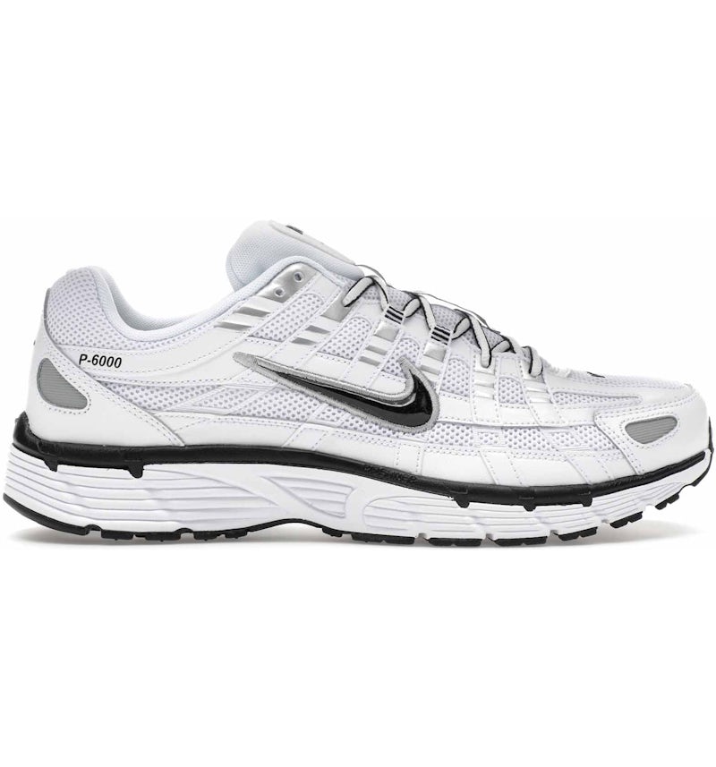 Nike P-6000 White Metallic Silver Black